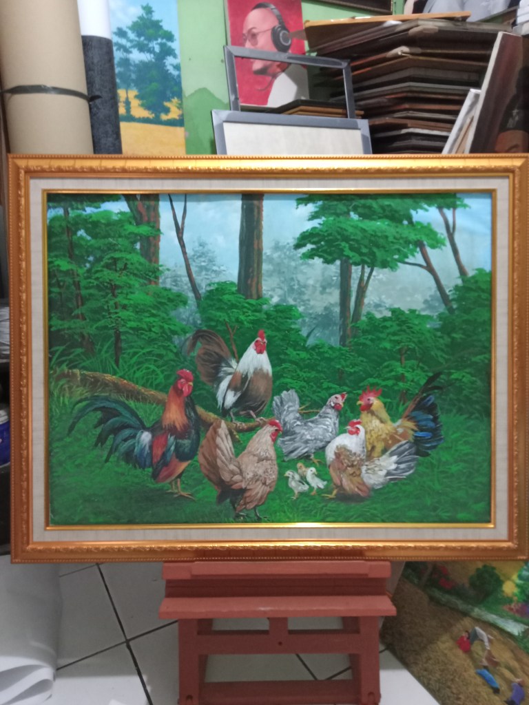 Jual lukisan ayam kate,