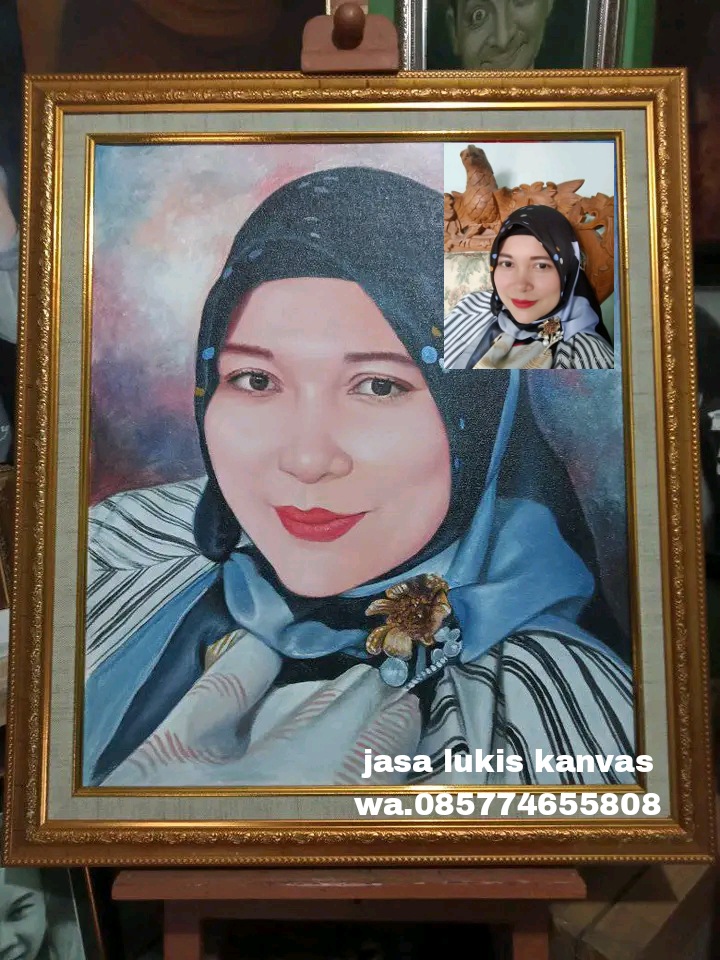 Jasa lukis wajah di kanvas