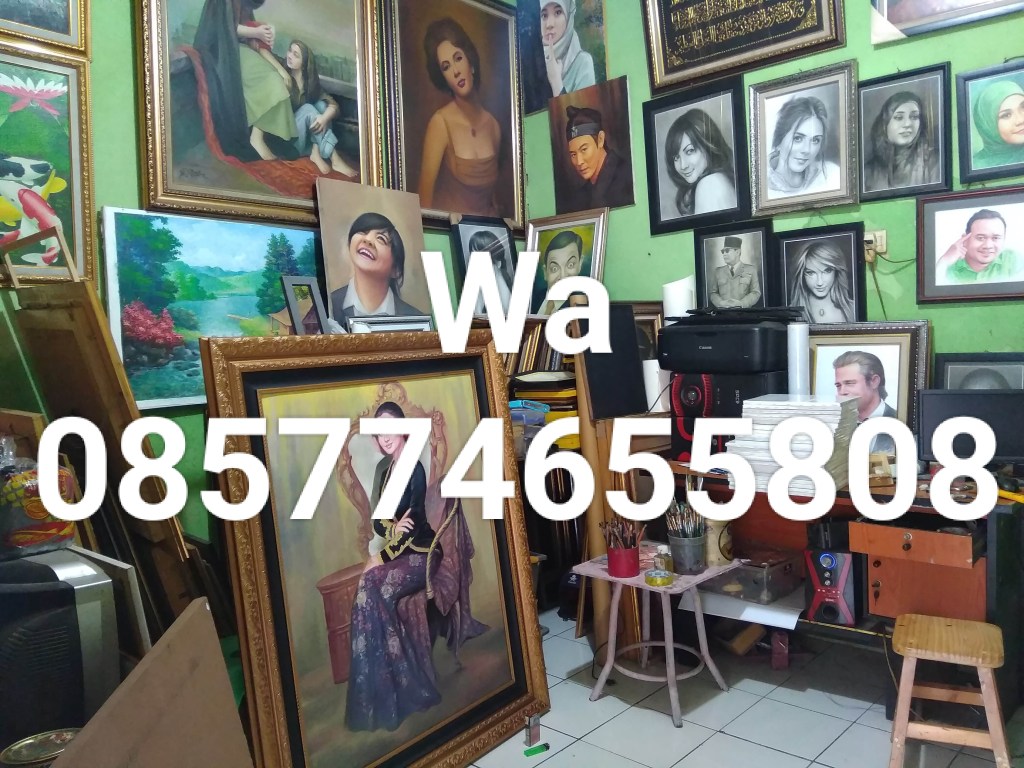 Jual lukisan online wajah karikatir dan pemandangan