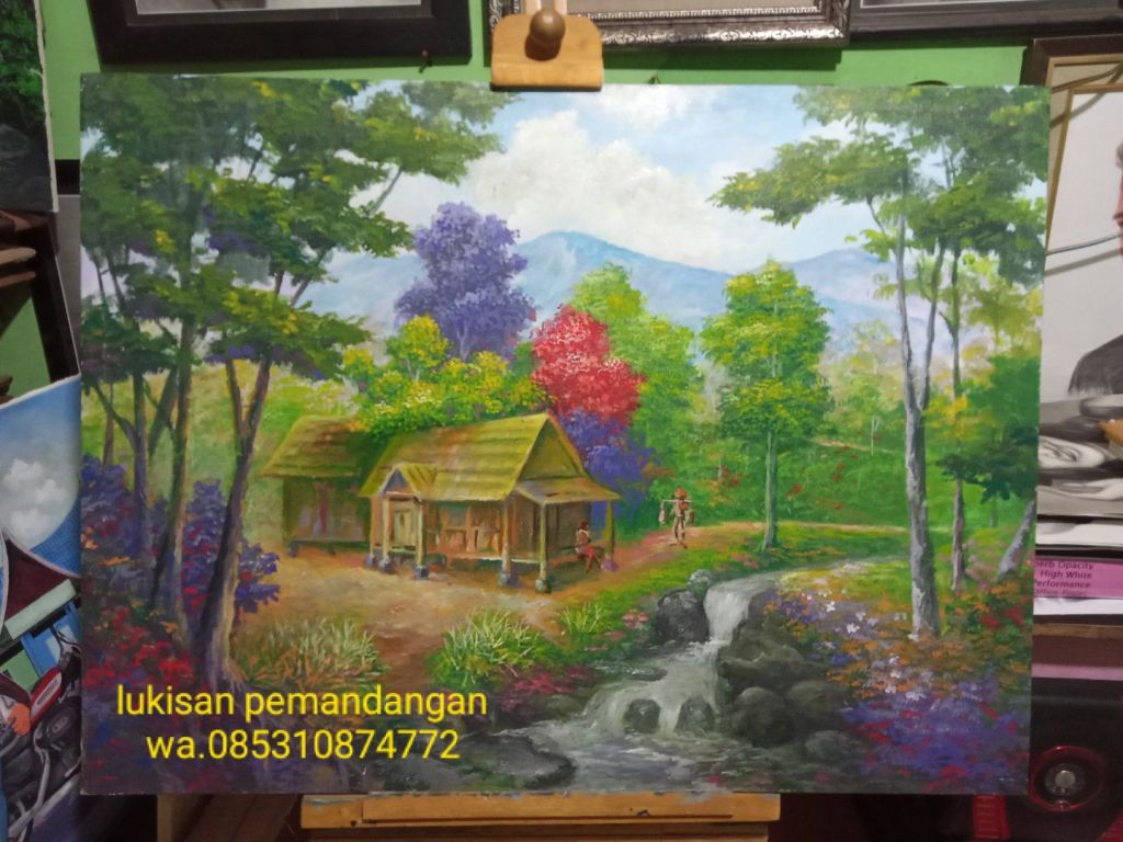 Jual lukisan kanvas terdekat bekasi jakarta Harga lukisan kanvas pemandangan